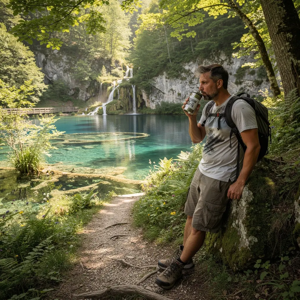 Mužjak koji uživa u šalici čaja za podršku razini testosterona.